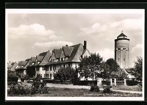 AK Schwenningen a. N., Siedlung Sauerwasen mit Turm