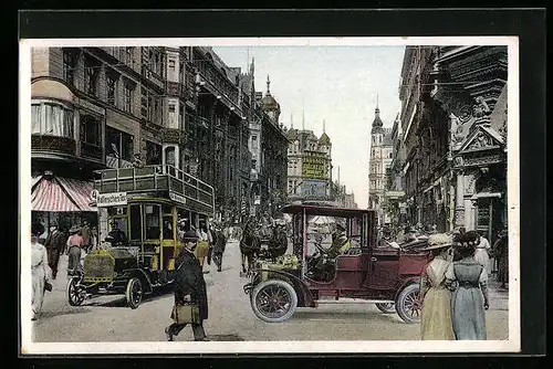 AK Berlin, Friedrichstrasse mit Berliner Stadttypen