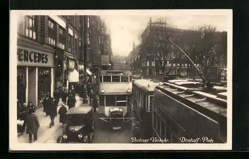 AK Berlin, Dönhoff-Platz mit Strassenbahn