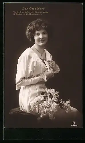 Foto-AK RPH Nr. 4660 /4: Dame mit Liebesbrief, Der Liebe Wort