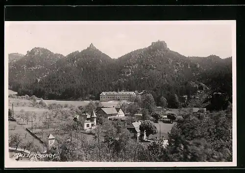 AK Dittersbach, Ortsansicht aus der Vogelschau