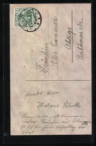 AK Hufeisen mit Kleeblättern zum Geburtstag