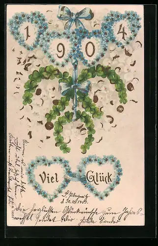 AK Jahreszahl 1904 mit Kleeblatt-Motiv