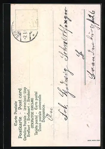 AK Prosit Neujahr, Kalenderblatt 1. Januar