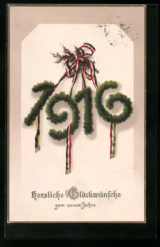 AK Jahreszahl 1916 mit Schleifen