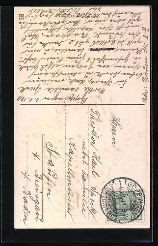 AK Knabe mit Schubkarren voller Blumen, Neujahr