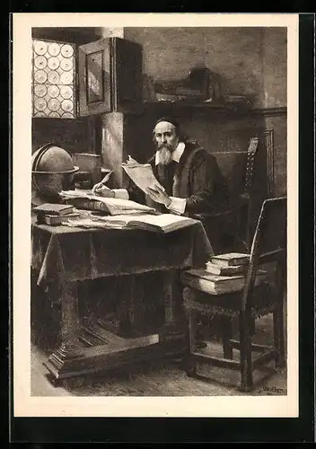 Künstler-AK Portrait des Philosophen Jan Amos Komensky