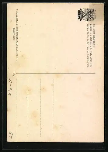 AK Präsident Masaryk (TGM) bei der Begrüssung