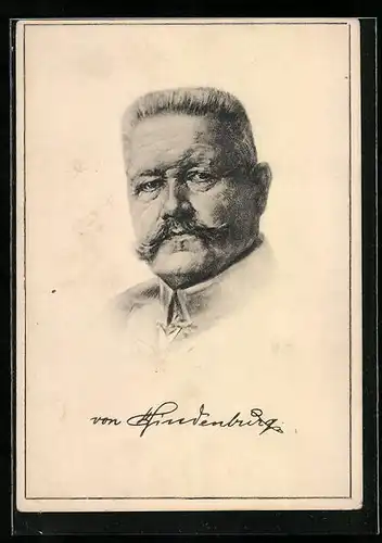 Künstler-AK Portrait von Paul von Hindenburg