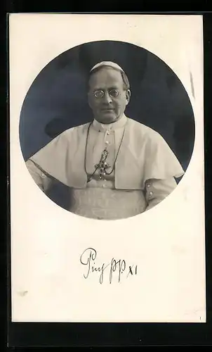 AK Papst Pius XI. mit Kreuzkette