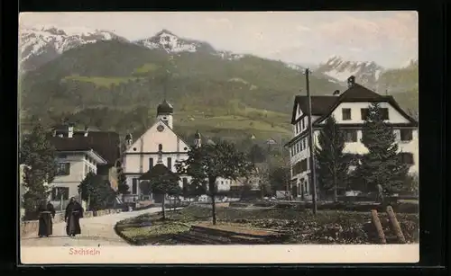 AK Sachseln, Ortsansicht mit Kirche