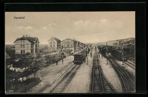 AK Hessental, Blick auf den Bahnhof