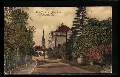 AK Radolfzell / Bodensee, Scheffelstrasse im warmen Herbstlicht