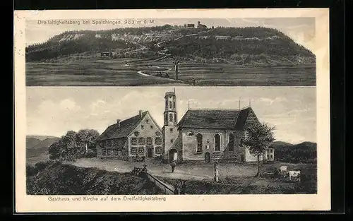 AK Spaichingen, Dreifaltigkeitsberg, Gasthaus und Kirche