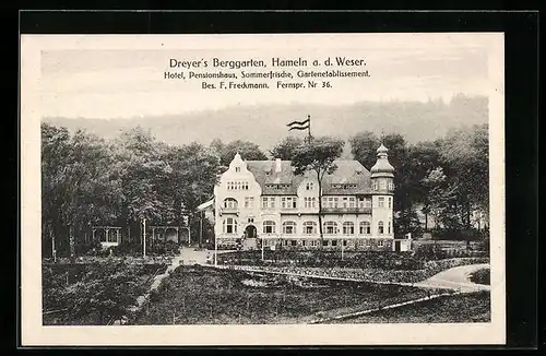 AK Hameln a. d. Weser, Hotel Pensionshaus Dreyer`s Berggarten