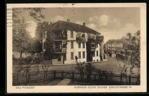 AK Bad Pyrmont, Kurhaus Georg Becker, Kirchstrasse 14