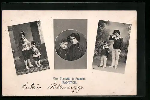 AK Miss Marietta & Francini Hantych die Schausteller des Variete in ihren Kostümen