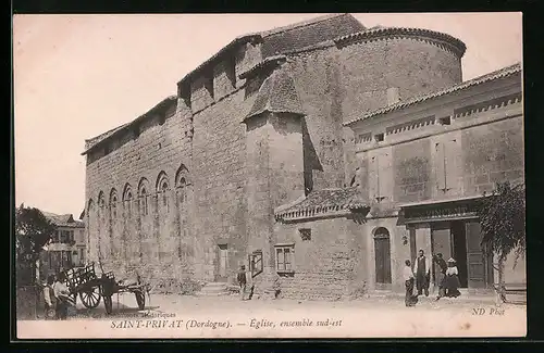 AK Saint-Privat, Eglise, ensemble sud-est