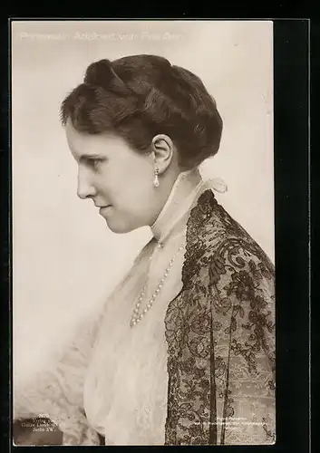 AK Prinzessin Adalbert von Preussen, seitlich portraitiert