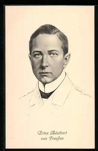 Künstler-AK Prinz Adalbert von Preussen in Uniform portraitiert