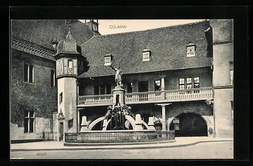 AK Colmar i. E., Innenhof mit Brunnen