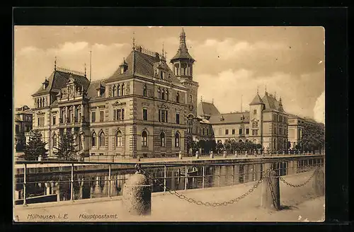 AK Mülhausen i. E., Blick auf das Hauptpostamt