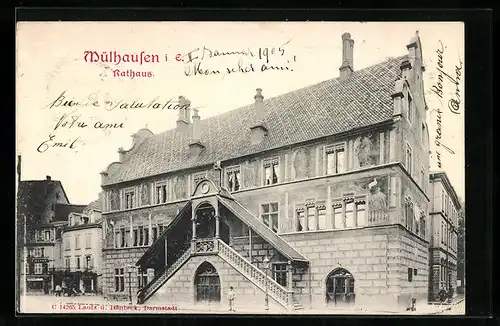 AK Mülhausen i. E., Aufgang zum Rathaus