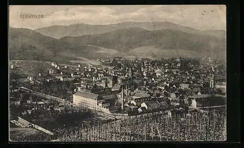 AK Gebweiler, Generalansicht der Stadt von den Weinbergen aus