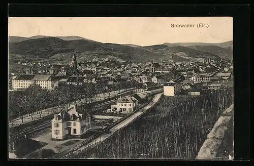 AK Gebweiler im Elsass, Blick über die gesamte Stadt