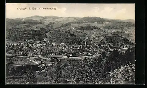 AK Münster i. Els., Generalansicht mit dem Hohrodberg