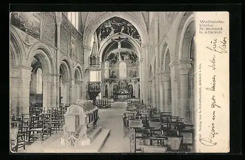 AK Altkirch, Inneres der Wallfahrtskirche St. Morand