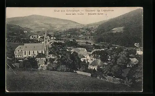 AK Schnierlach, Blick auf die neue katholische Kirche
