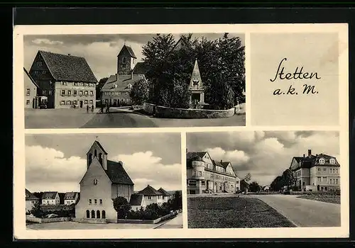 AK Stetten am kalten Markt, Ortsansicht, Strassenpartie und Kirche