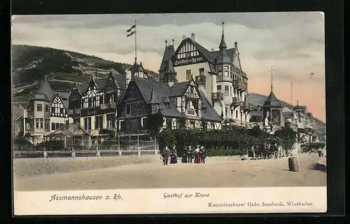 AK Assmannshausen a. Rh., Gasthaus zur Krone