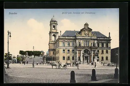AK Dresden, Brühl`sche Terrasse mit Ständehaus