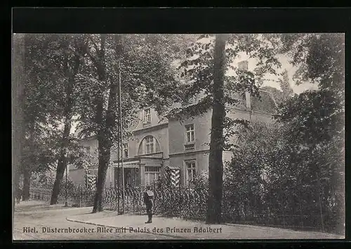 AK Kiel, Düsternbrooker Allee mit Palais des Prinzen Adalbert