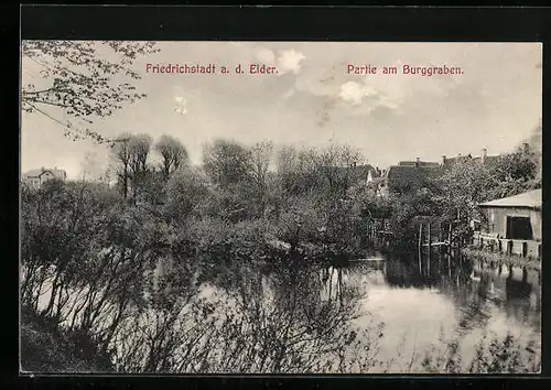 AK Friedrichstadt a. Eider, Burggraben