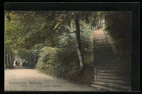 AK Eutin, Treppe am Jagdschlösschen Ukleisee