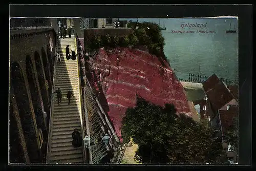 AK Helgoland, Treppe zum Oberland