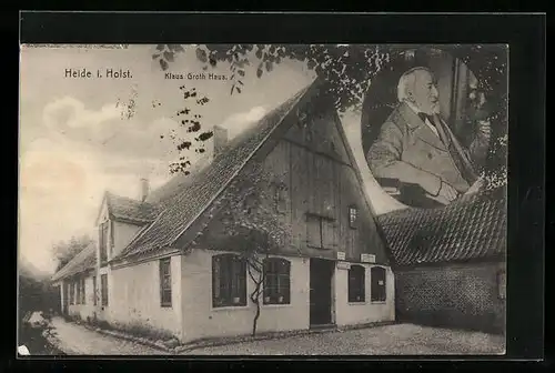 AK Heide i. Holst., Klaus Groth Haus, Schriftsteller Klaus Groth in seiner Stube