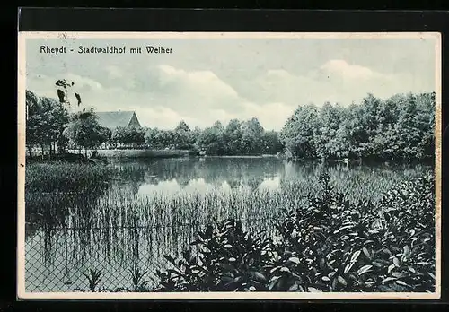 AK Rheydt, Stadtwaldhof mit Weiher