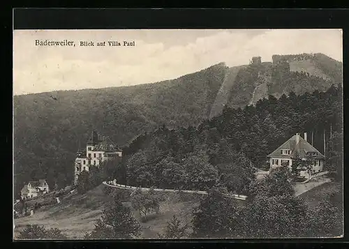 AK Badenweiler, Blick zur Villa Paul