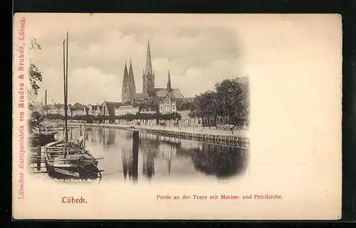 AK Lübeck, Travepartie mit Marien- und Petrikirche