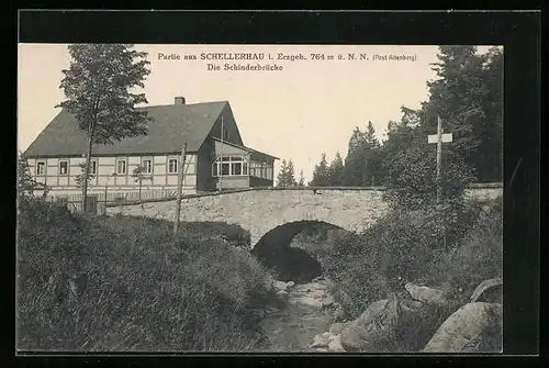 AK Schellerhau / Erzgeb., Schinderbrücke