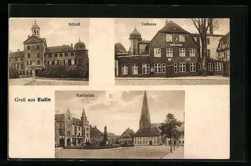 AK Eutin, Schloss, Vosshaus und Marktplatz