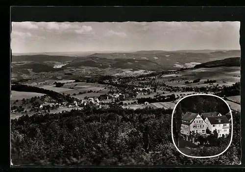 AK Winterkasten / Odw., Ortsansicht, Gasthaus und Pension zur Traube