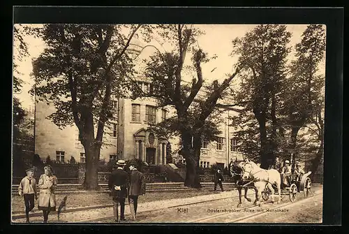 AK Kiel, Düsternbrooker Allee mit Kunsthalle
