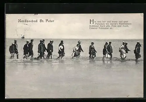 AK St. Peter / Nordsee, Ausflug ins Watt