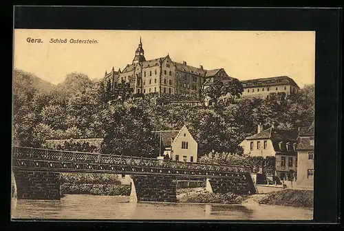 AK Gera, Teilansicht mit Schloss Osterstein