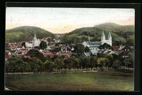 AK Gernrode / Harz, Ortsansicht aus der Vogelschau